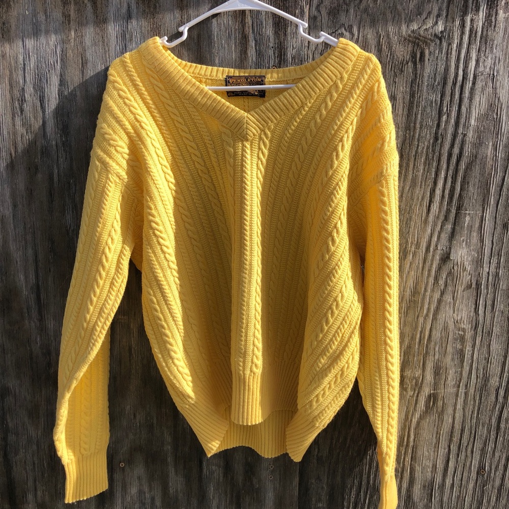 Pendleton Sweater Pure Virgin Wool Pullover V Neck - image 2